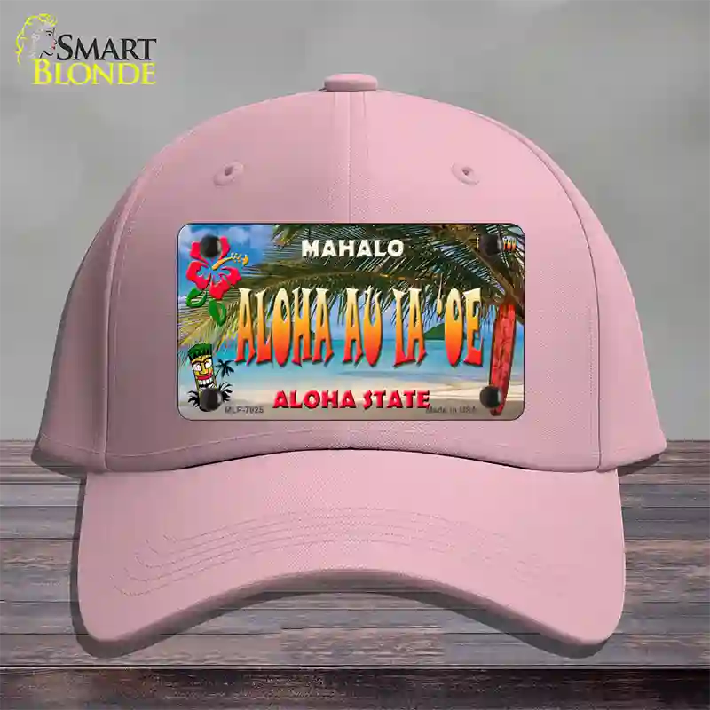 Aloha Au La oe Hawaii State Novelty License Plate Hat Cotton / Pink