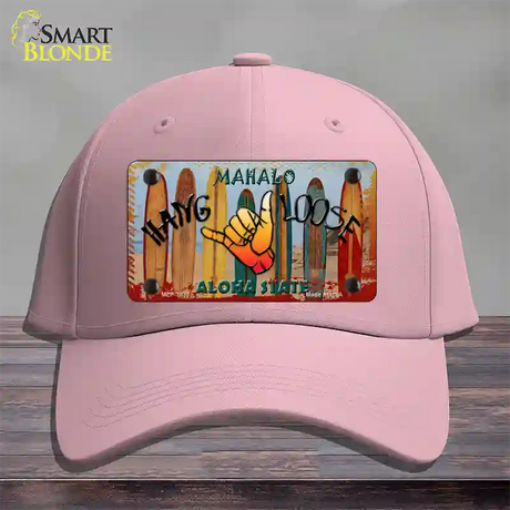 Hang Loose Surfboards Hawaii State Novelty License Plate Hat Cotton / Pink