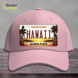 Hawaii Hawaiian Islands Novelty License Plate Hat Cotton / Pink