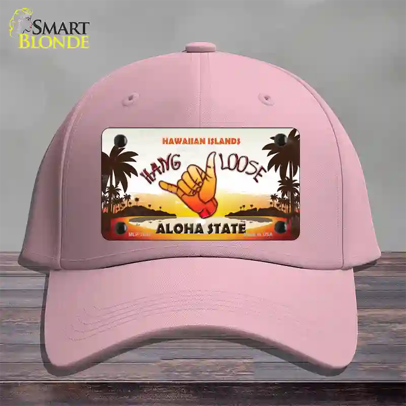 Hang Loose Hawaiian Islands Novelty License Plate Hat Cotton / Pink