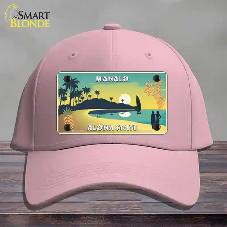 Mahalo Pineapple Hawaii Blank State Novelty License Plate Hat Cotton / Pink