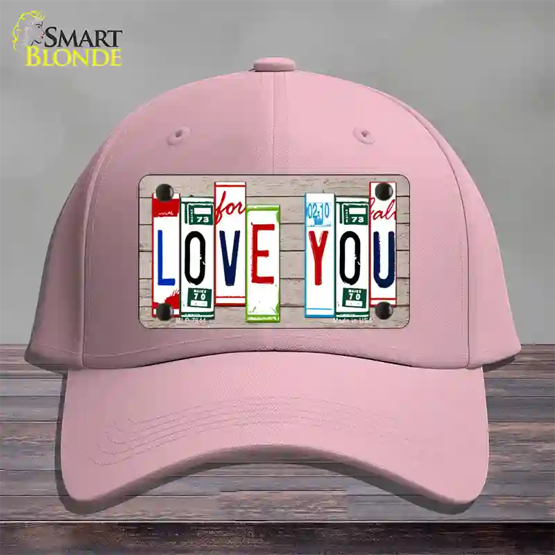 Love You License Plate Art Wood Novelty License Plate Hat Cotton / Pink