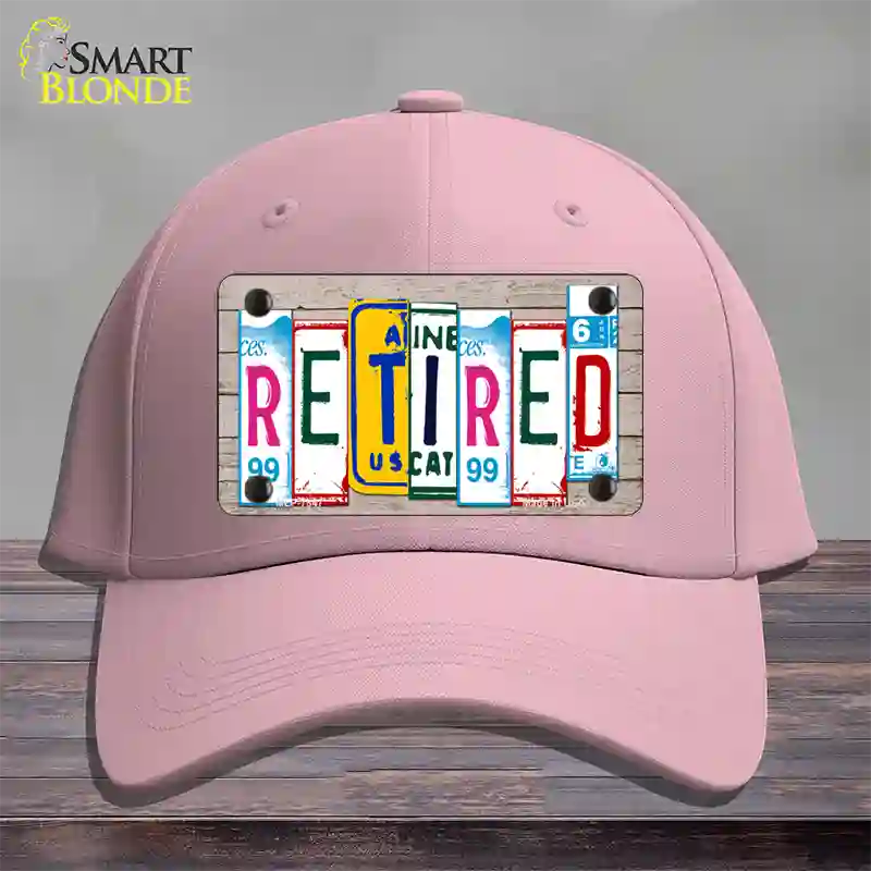 Retired License Plate Art Wood Novelty License Plate Hat Cotton / Pink