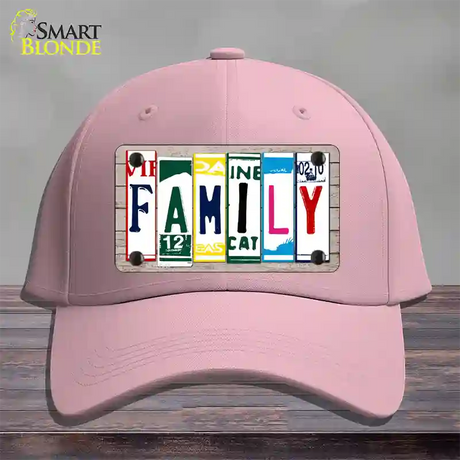 Family License Plate Art Wood Novelty License Plate Hat Cotton / Pink