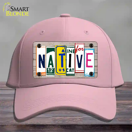 Native License Plate Art Wood Novelty License Plate Hat Cotton / Pink