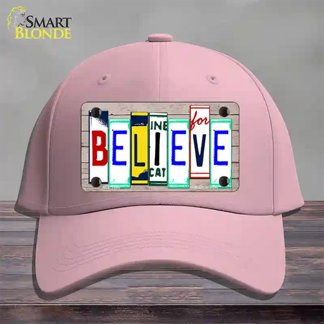 Believe License Plate Art Wood Novelty License Plate Hat Cotton / Pink