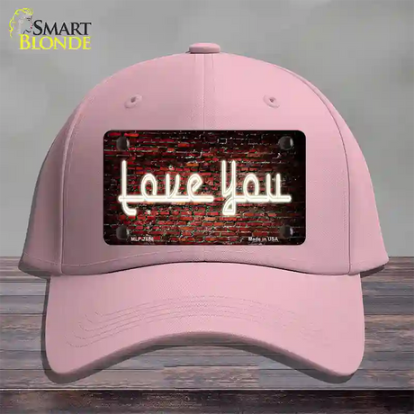 Love You On Brick Wall Novelty License Plate Hat Cotton / Pink