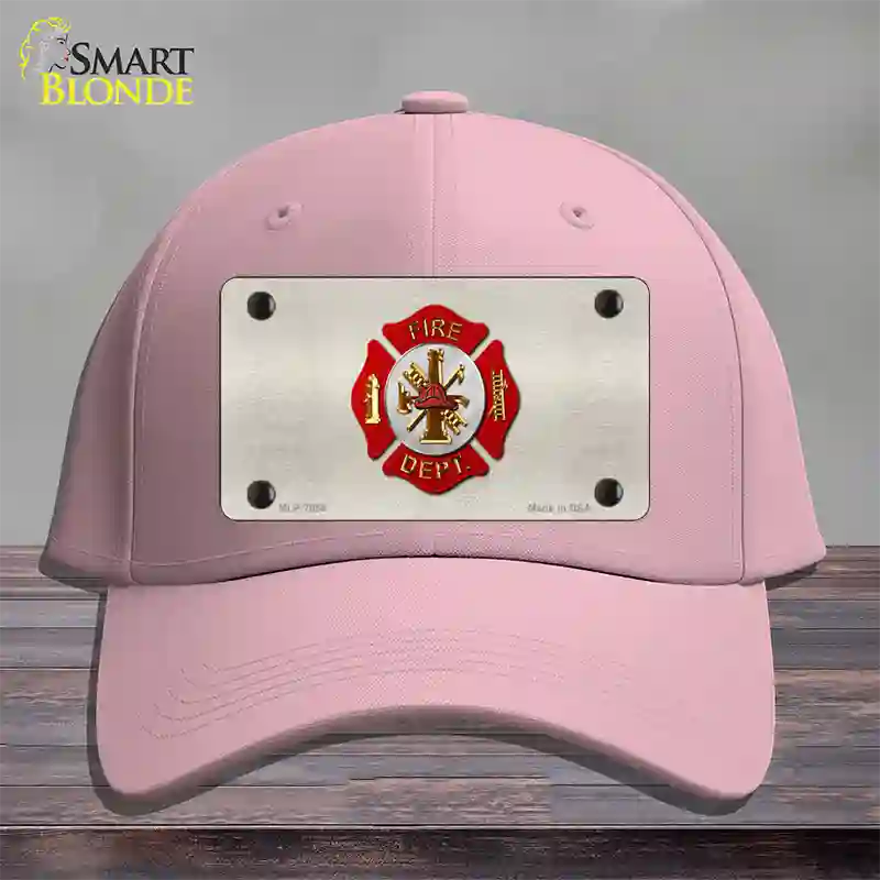 Fire Department Novelty License Plate Hat Cotton / Pink