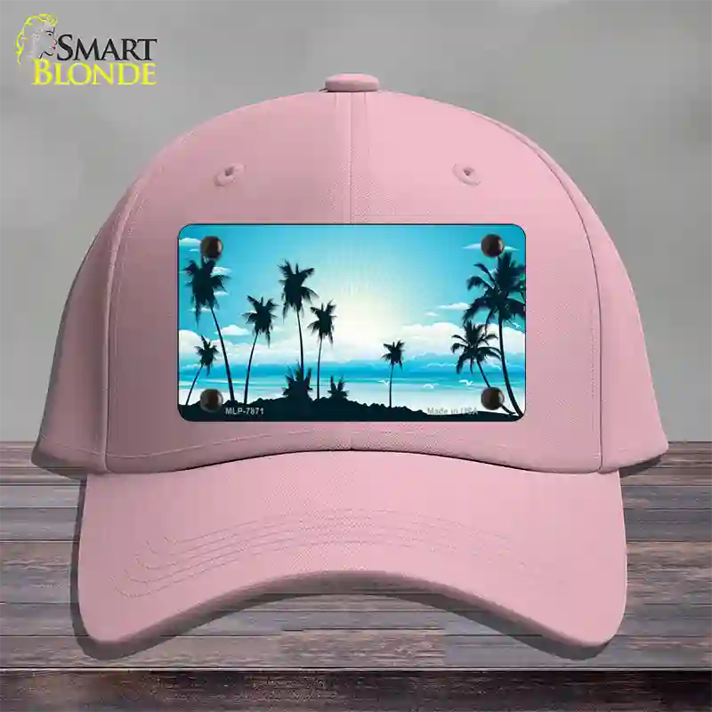 Sunset Blue Novelty License Plate Hat Cotton / Pink