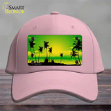 Sunset Yellow Green Novelty License Plate Hat Cotton / Pink