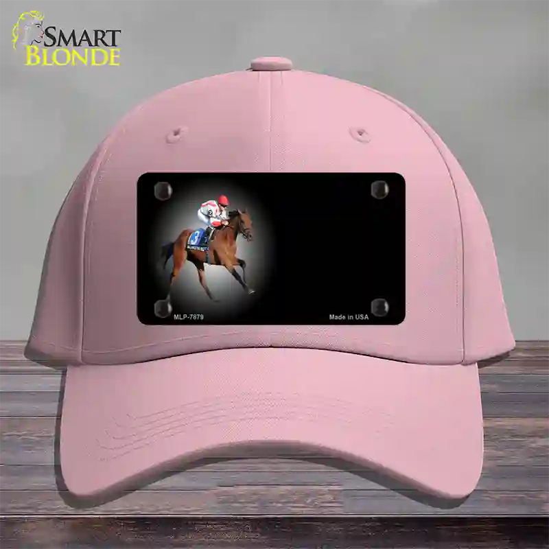 Horse Racing Offset Novelty License Plate Hat Cotton / Pink