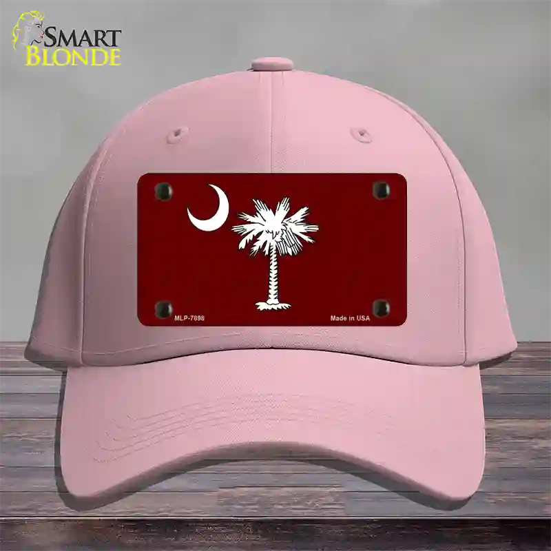 South Carolina Flag Burgundy Novelty License Plate Hat Cotton / Pink