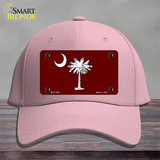 South Carolina Flag Burgundy Novelty License Plate Hat Cotton / Pink