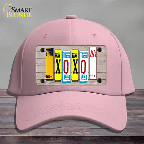 XOXO License Plate Art Novelty License Plate Hat Cotton / Pink