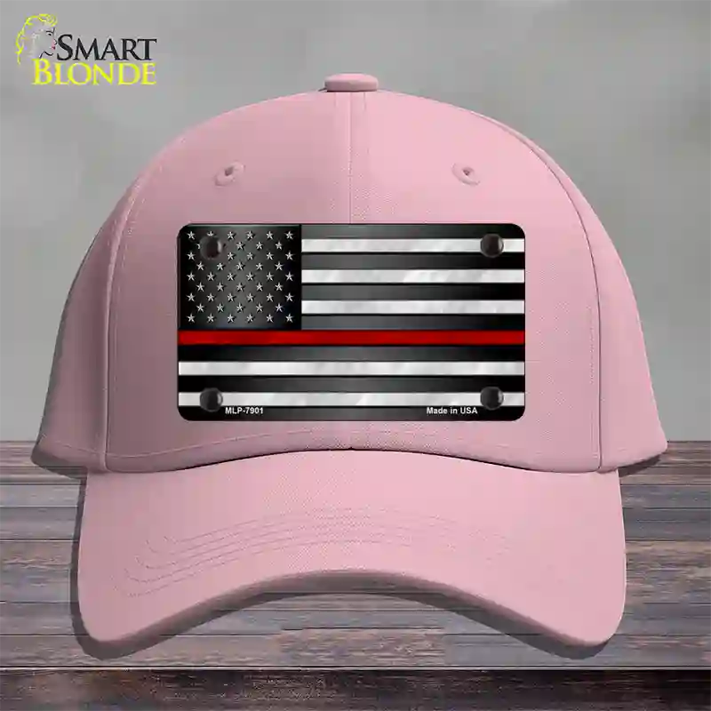 American Flag Thin Red Line Novelty License Plate Hat Cotton / Pink