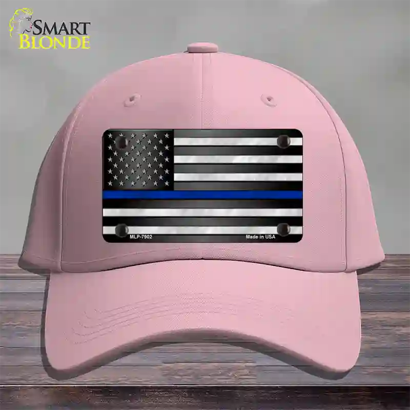 American Flag Thin Blue Line Novelty License Plate Hat Cotton / Pink