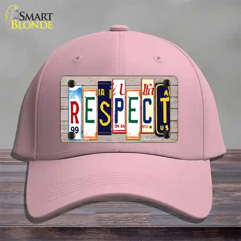 Respect Wood License Plate Art Novelty License Plate Hat Cotton / Pink