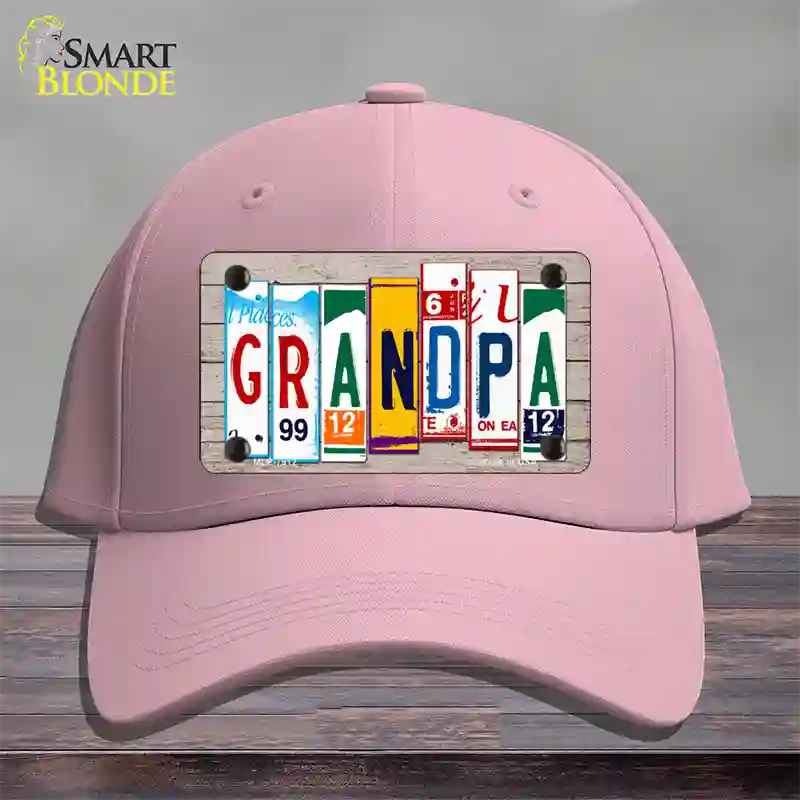 Grandpa Wood License Plate Art Novelty License Plate Hat Cotton / Pink