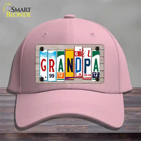 Grandpa Wood License Plate Art Novelty License Plate Hat Cotton / Pink