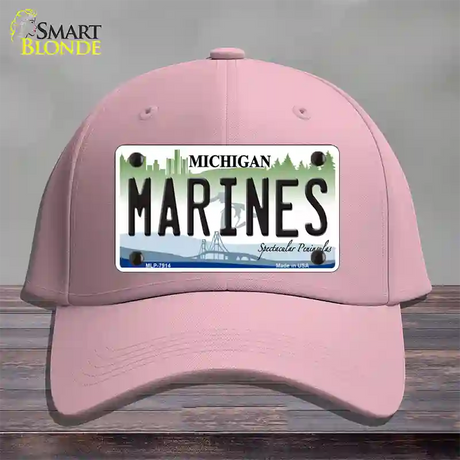 Marines Michigan Novelty License Plate Hat Cotton / Pink