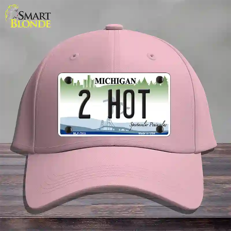 2 Hot Michigan Novelty License Plate Hat Cotton / Pink