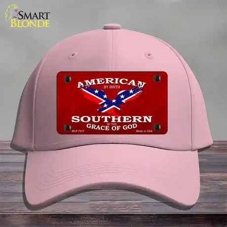 American By Birth Novelty License Plate Hat Cotton / Pink