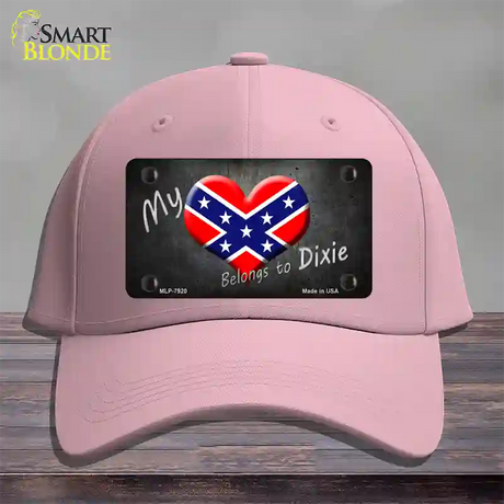 Heart Belongs To Dixie Novelty License Plate Hat Cotton / Pink