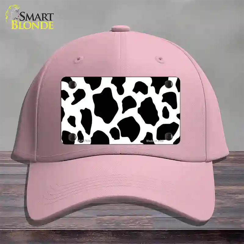 Cow Print Novelty License Plate Hat Cotton / Pink