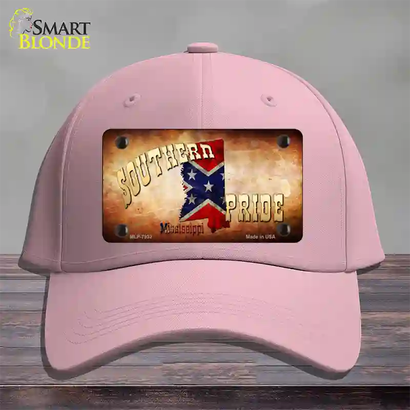 Southern Pride Mississippi Novelty License Plate Hat Cotton / Pink