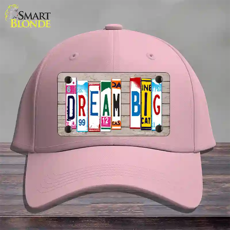 Dream Big Wood License Plate Art Novelty License Plate Hat Cotton / Pink