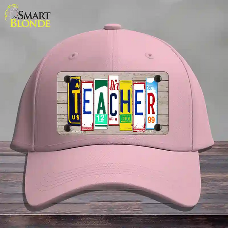 Teacher Wood License Plate Art Novelty License Plate Hat Cotton / Pink