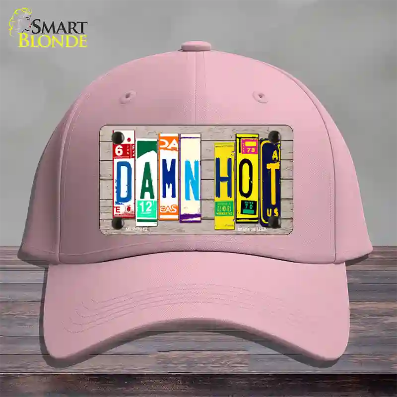 Damn Hot Wood License Plate Art Novelty License Plate Hat Cotton / Pink