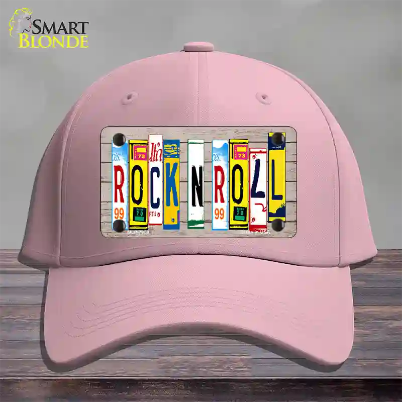 Rock N Roll Wood License Plate Art Novelty License Plate Hat Cotton / Pink