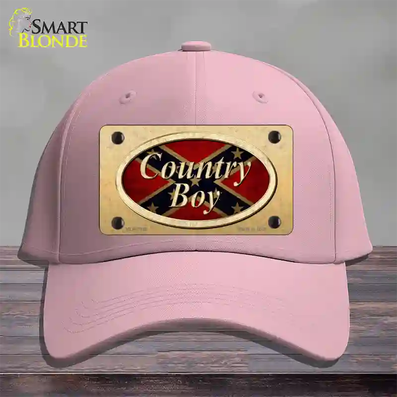 Country Boy Confederate Novelty License Plate Hat Cotton / Pink