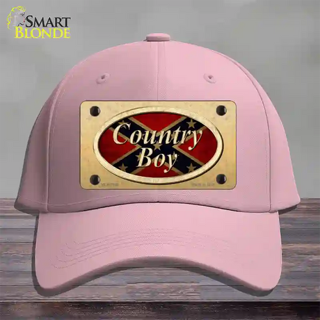 Country Boy Confederate Novelty License Plate Hat Cotton / Pink