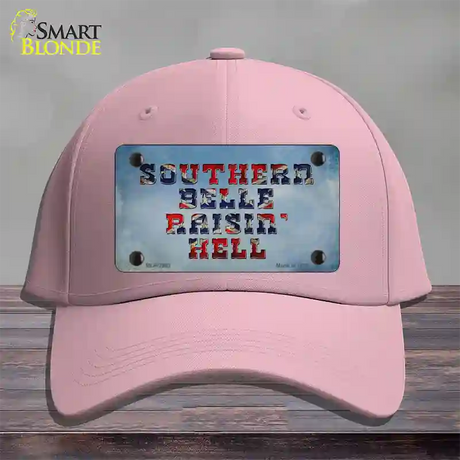 Southern Bell Raisin Hell Novelty License Plate Hat Cotton / Pink