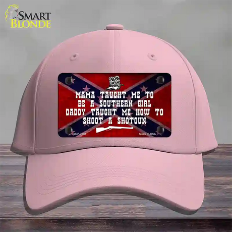 Mama Taught Me Novelty License Plate Hat Cotton / Pink