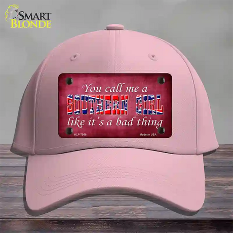 Call Me A Southern Girl Novelty License Plate Hat Cotton / Pink