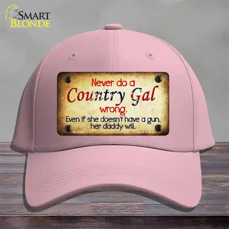 Country Gal Wrong Novelty License Plate Hat Cotton / Pink