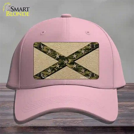 Confederate Stripes Camo Novelty License Plate Hat Cotton / Pink