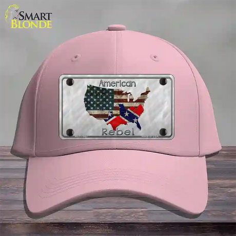 American Rebel Map Novelty License Plate Hat Cotton / Pink