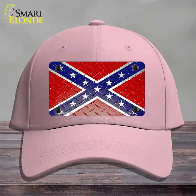 Confederate Flag Diamond Novelty License Plate Hat Cotton / Pink