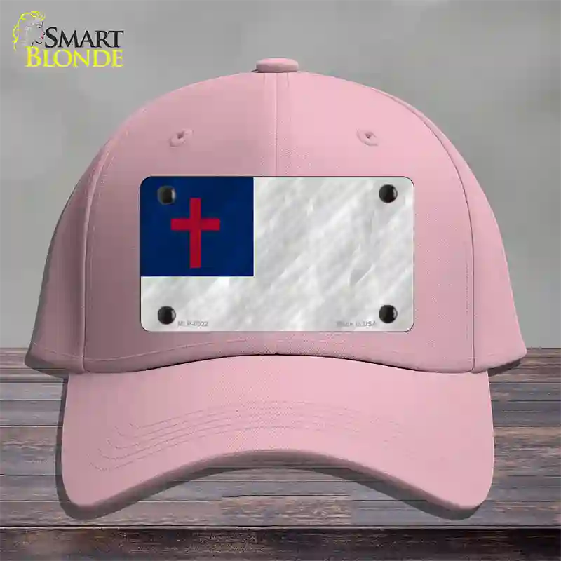 Christian Flag Novelty License Plate Hat Cotton / Pink