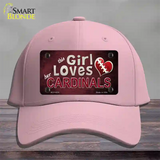 This Girl Loves Her Cardinals Novelty License Plate Hat Cotton / Pink