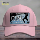 Born To Climb Novelty License Plate Hat Cotton / Pink