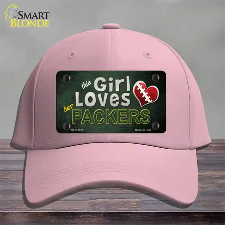 This Girl Loves Her Packers Novelty License Plate Hat Cotton / Pink