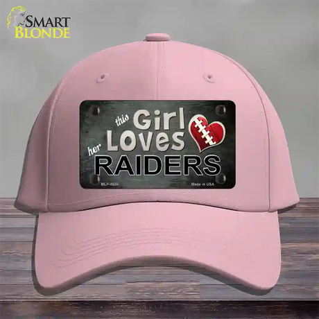 This Girl Loves Her Raiders Novelty License Plate Hat Cotton / Pink