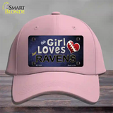 This Girl Loves Her Ravens Novelty License Plate Hat Cotton / Pink