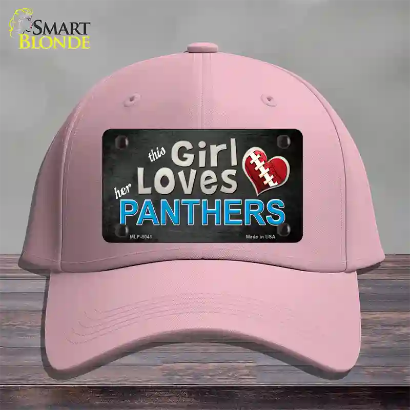 This Girl Loves Her Panthers Novelty License Plate Hat Cotton / Pink