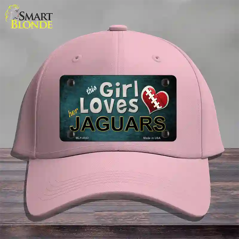 This Girl Loves Her Jaguars Novelty License Plate Hat Cotton / Pink